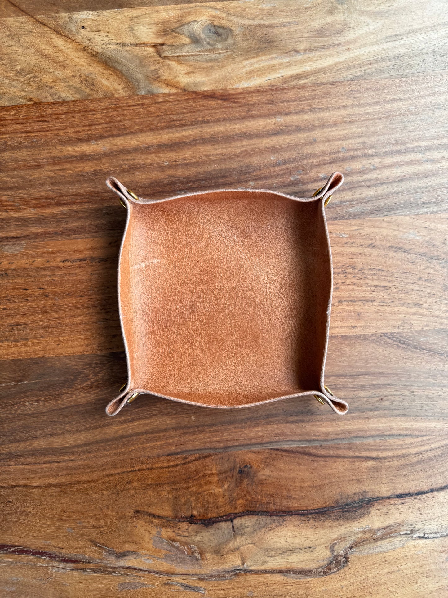 Black Oak Leather Valet Tray