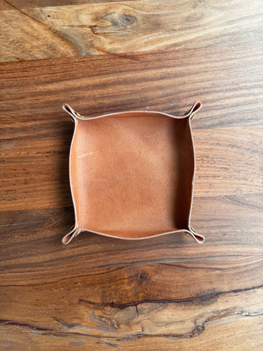 Black Oak Leather Valet Tray